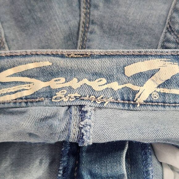 Seven7 Distressed Skinny Cropped Jeans Size 6 Distressed Skinny Denim - Picture 7 of 11